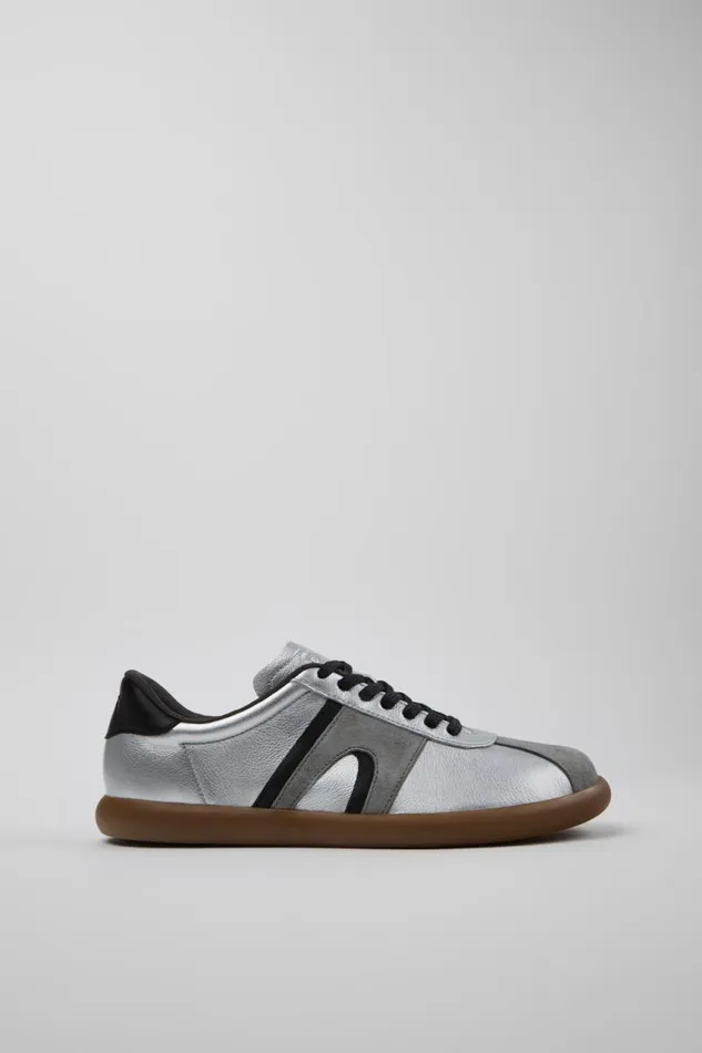 Men Camper Sneakers Pelotas Soller Silverblack Leather And Nubuck Sneakers Men Camper Sneakers Pelotas Soller Silverblack Leather And Nubuck Sneakers