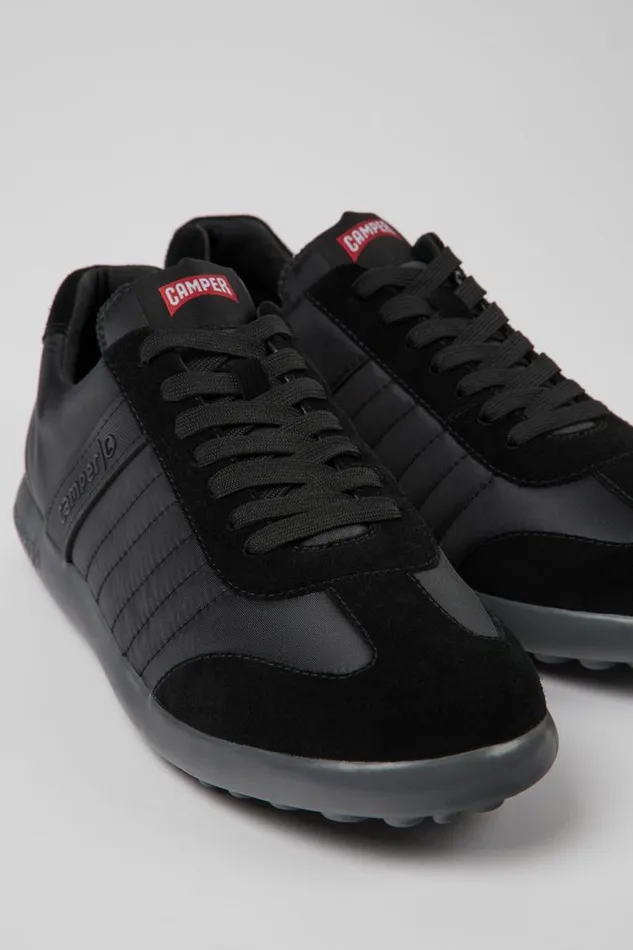 Men Camper Sneakers Pelotas XLite Black Recycled PET And Nubuck Sneakers