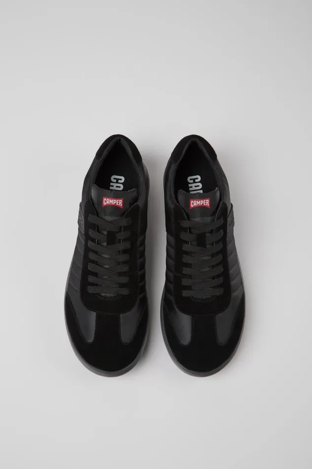 Men Camper Sneakers Pelotas XLite Black Recycled PET And Nubuck Sneakers Men Camper Sneakers Pelotas XLite Black Recycled PET And Nubuck Sneakers
