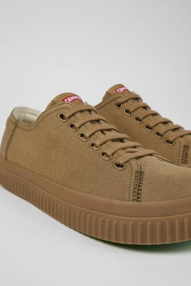 Men Camper Sneakers Peu Roda Brown Textile Basket