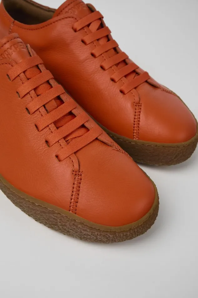 Men Camper Sneakers Peu Terreno Orange Leather Shoes
