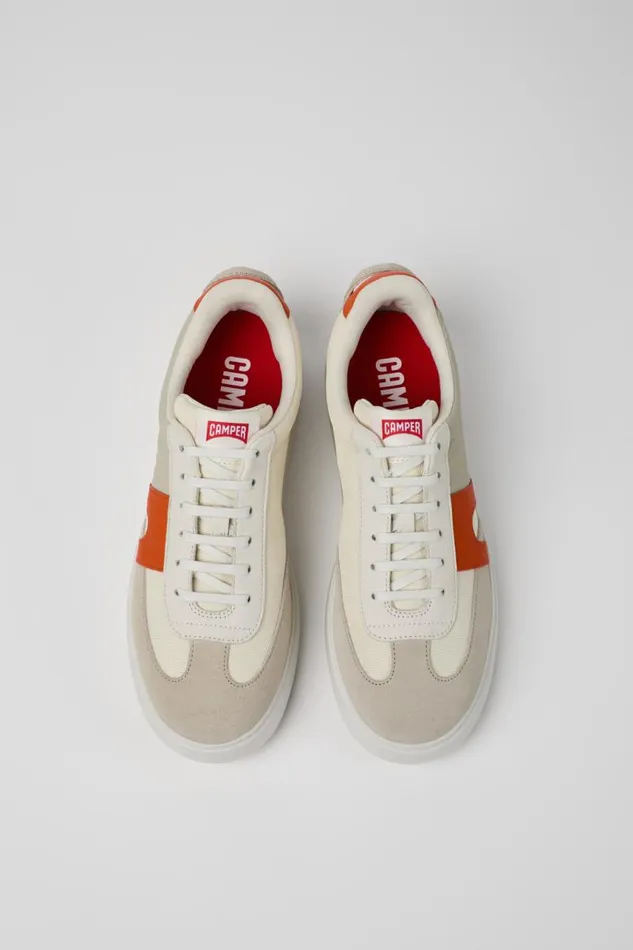 Men Camper Sneakers Runner K21 WhiteGray Textile And Nubuck Sneakers Men Camper Sneakers Runner K21 WhiteGray Textile And Nubuck Sneakers