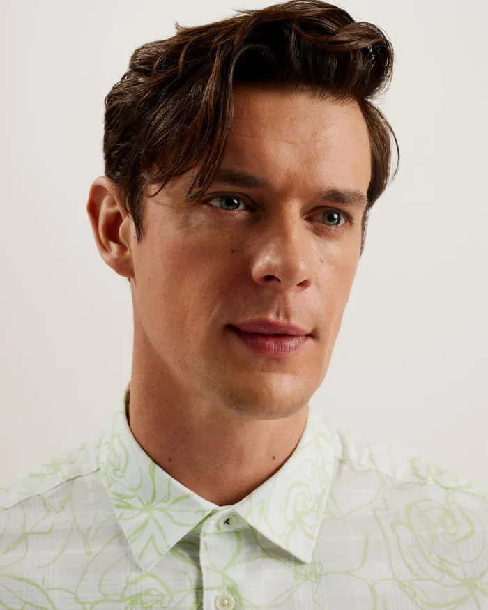 Men CAVU 8211 Short Sleeve Printed Cotton Shirt White Ted Baker Shirts Men CAVU 8211 Short Sleeve Printed Cotton Shirt White Ted Baker Shirts