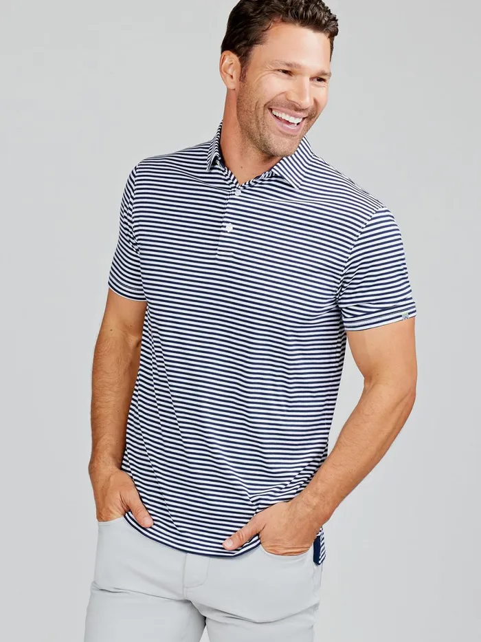 Men Cloud Lightweight Polo Air Stripe Tasc Performance Polo Shirts