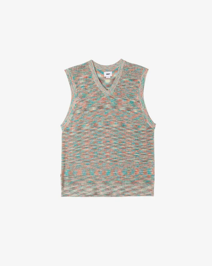Men CLYNTON SWEATER VEST Unbleached Multi OBEY Clothing SWEATERS