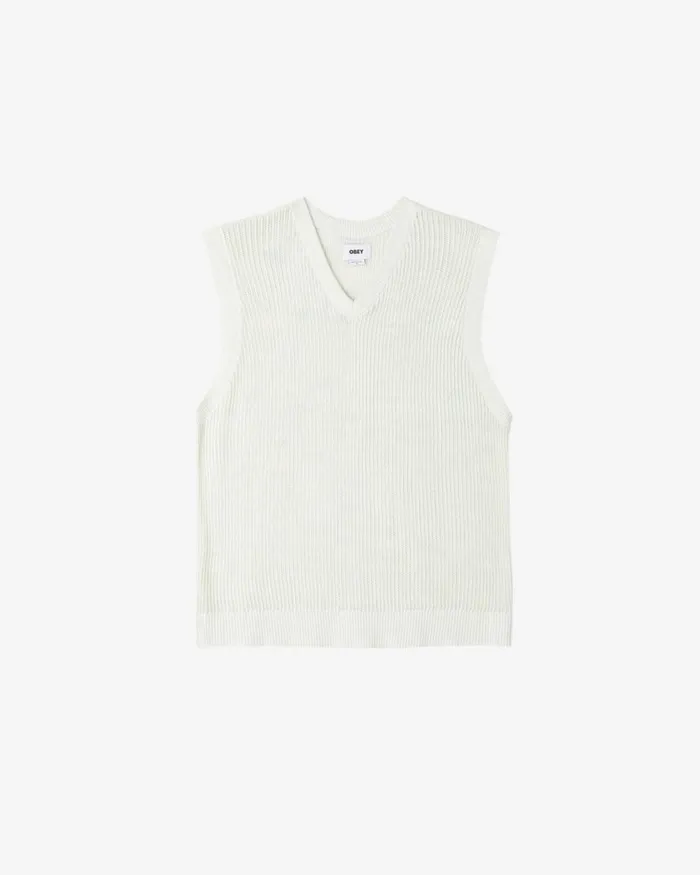 Men CLYNTON SWEATER VEST Unbleached Multi OBEY Clothing SWEATERS