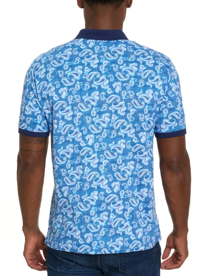Men COLLINS POLO Blue Robert Graham Polos and TShirts