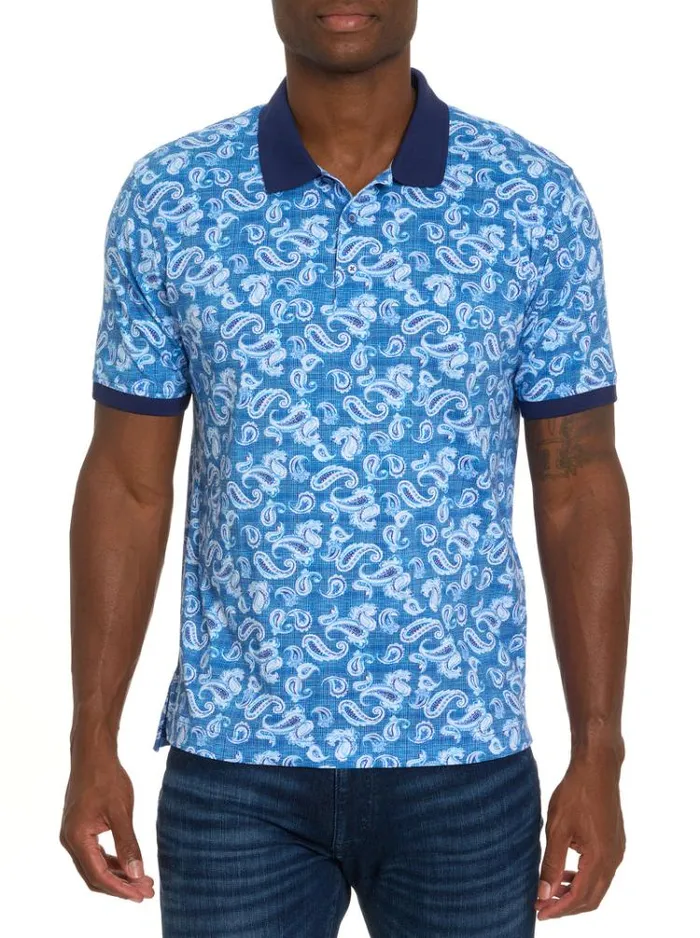 Men COLLINS POLO Blue Robert Graham Polos and TShirts