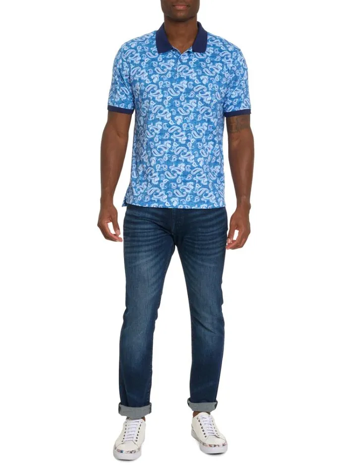 Men COLLINS POLO Blue Robert Graham Polos and TShirts