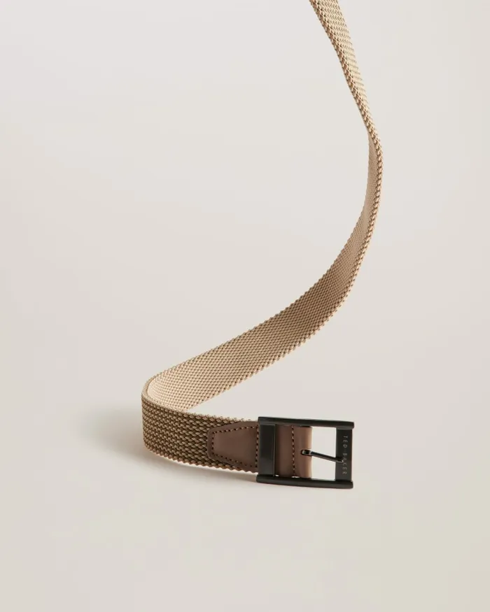 Men COLUMMM 8211 Reversible Woven Elastic Belt Stone Ted Baker Belts