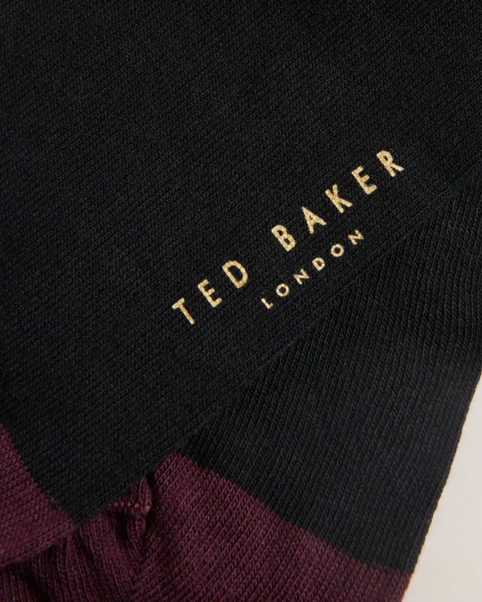 Men CORECOL 8211 Plain Crew Socks Black Ted Baker Socks