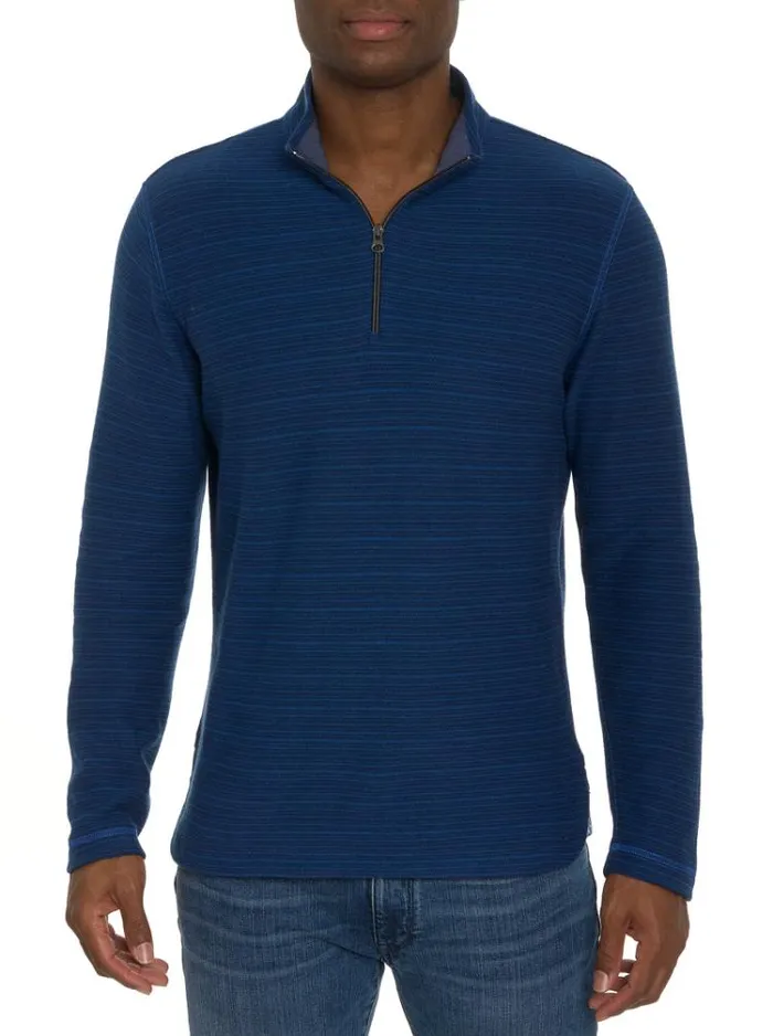 Men DESMOND LONG SLEEVE KNIT Navy Robert Graham Sweaters and Knits