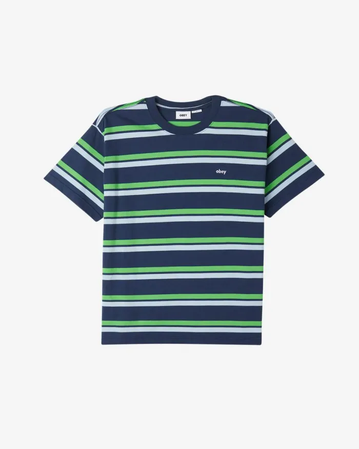 Men DISTANCE STRIPE TSHIRT White Multi OBEY Clothing TOPS