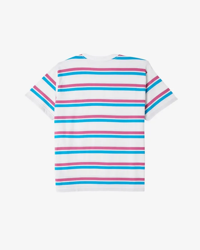Men DISTANCE STRIPE TSHIRT White Multi OBEY Clothing TOPS
