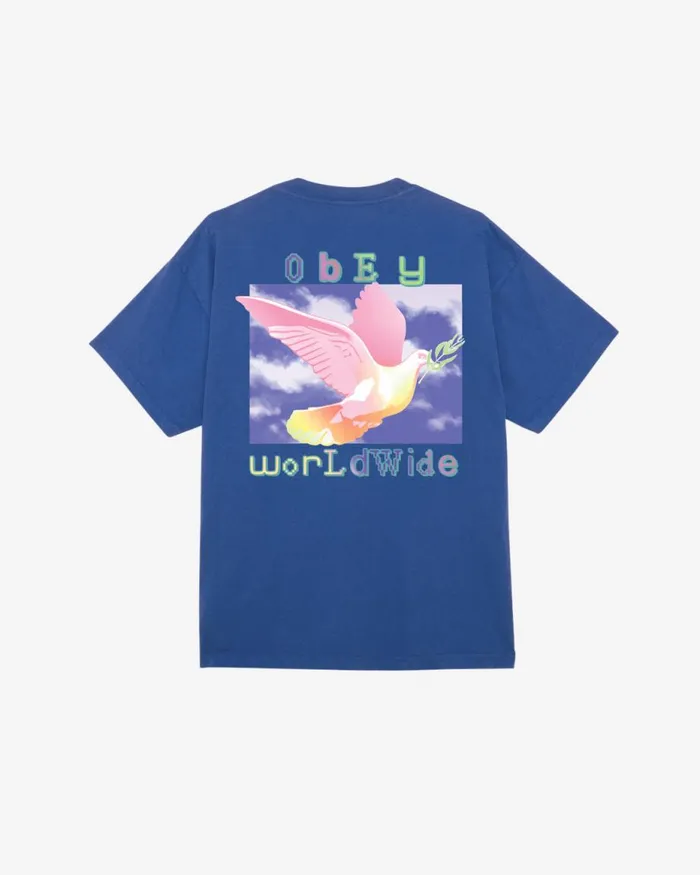 Men DOVE OF PEACE HEAVYWEIGHT TSHIRT Surf Blue OBEY Clothing TSHIRTS