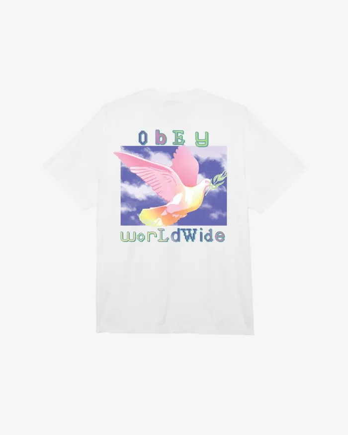 Men DOVE OF PEACE HEAVYWEIGHT TSHIRT White OBEY Clothing TSHIRTS
