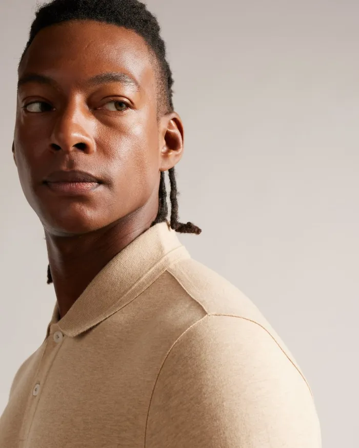 Men ENIO 8211 Long Sleeve Cashmere Blend Polo Shirt Camel Ted Baker Polo Shirts Men ENIO 8211 Long Sleeve Cashmere Blend Polo Shirt Camel Ted Baker Polo Shirts