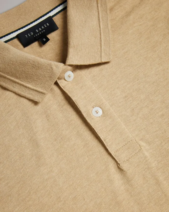 Men ENIO 8211 Long Sleeve Cashmere Blend Polo Shirt Camel Ted Baker Polo Shirts Men ENIO 8211 Long Sleeve Cashmere Blend Polo Shirt Camel Ted Baker Polo Shirts