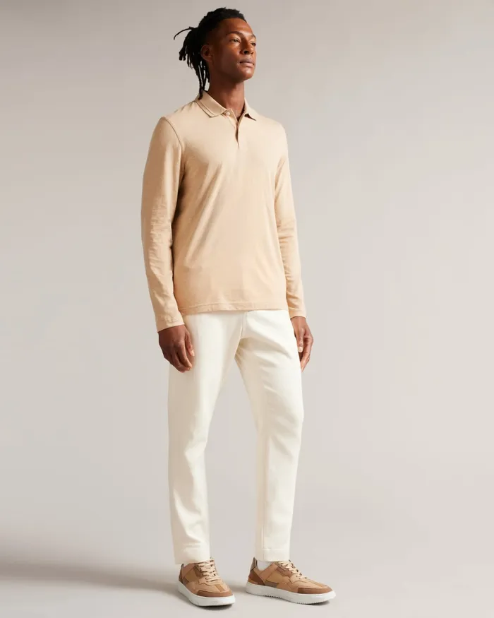 Men ENIO 8211 Long Sleeve Cashmere Blend Polo Shirt Camel Ted Baker Polo Shirts Men ENIO 8211 Long Sleeve Cashmere Blend Polo Shirt Camel Ted Baker Polo Shirts