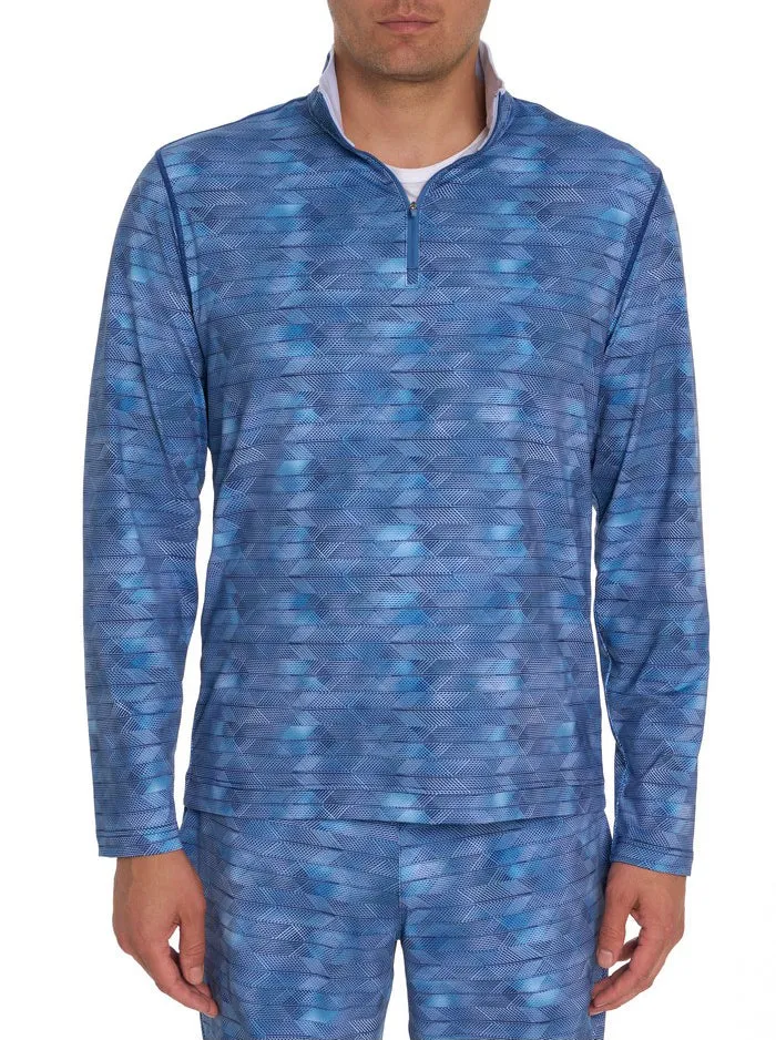 Men FORMAN 14 ZIP LONG SLEEVE KNIT Navy Robert Graham Sweaters and Knits