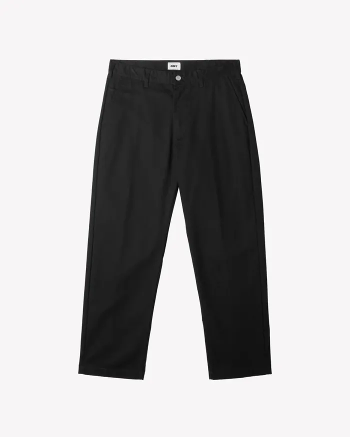 Men HARDWORK WORK PANT Washed Black OBEY Clothing BOTTOMS