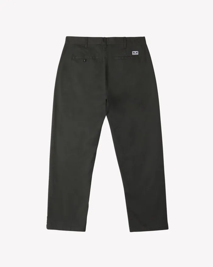 Men HARDWORK WORK PANT Washed Black OBEY Clothing BOTTOMS