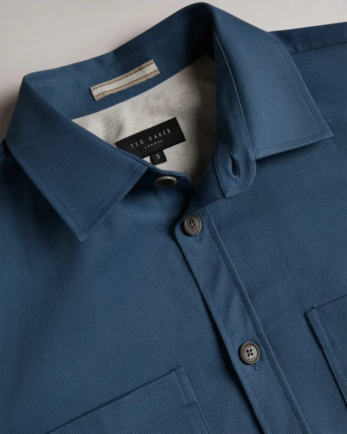 Men HASTING 8211 Long Sleeve Twill Overshirt Medium Blue Ted Baker Shirts Men HASTING 8211 Long Sleeve Twill Overshirt Medium Blue Ted Baker Shirts