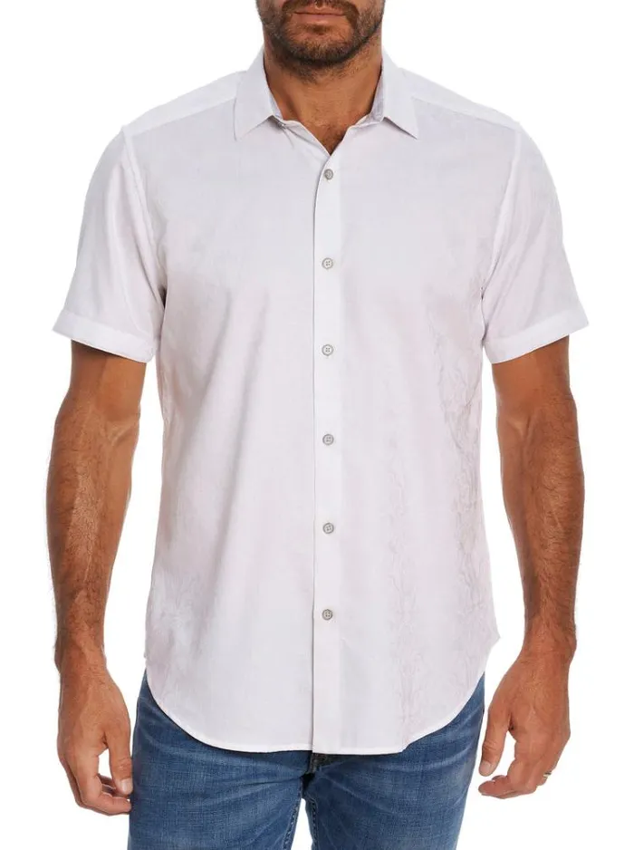 Men HIGHLAND SHORT SLEEVE BUTTON DOWN SHIRT Black Robert Graham Button Down Shirts