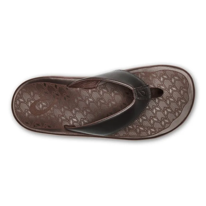 Men Ilikai Mens Premium Leather Sandals Dark Wood Olukai Leather Men Ilikai Mens Premium Leather Sandals Dark Wood Olukai Leather