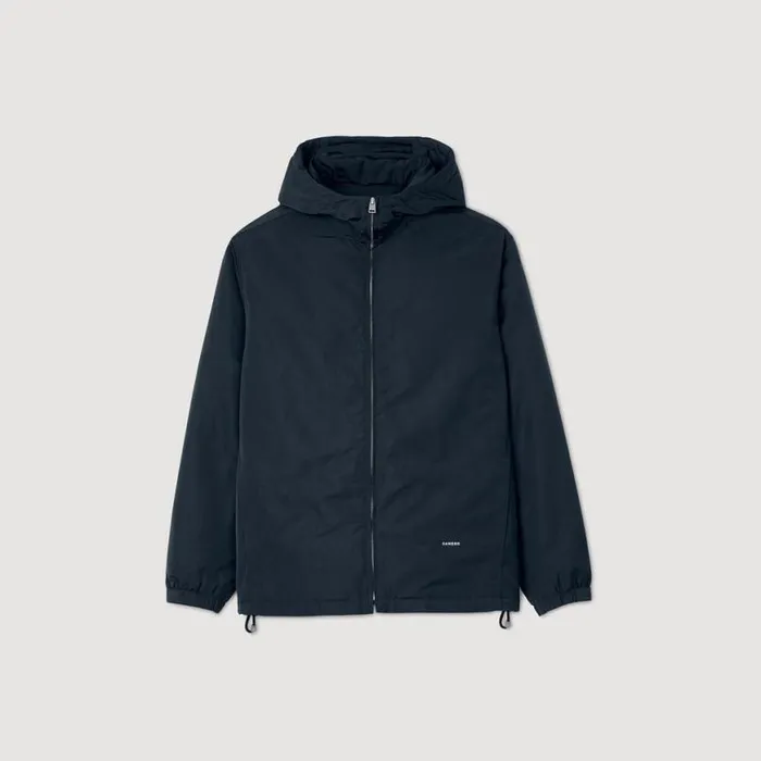 Men Jackets SANDRO Hooded Jacket Blue Prusse