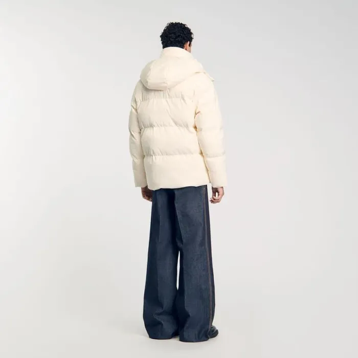 Men Jackets SANDRO Quilted Puffer Jacket Cream