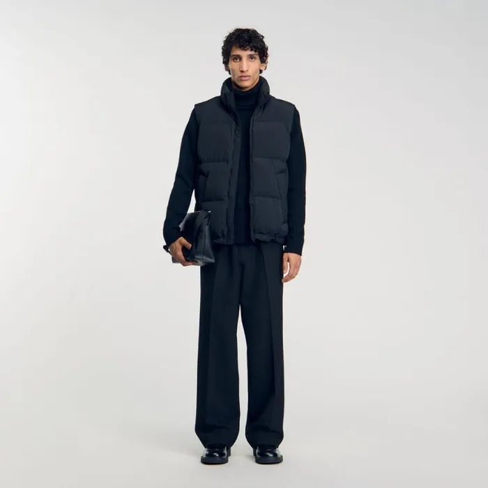 Men Jackets SANDRO Sleeveless Down Jacket Black