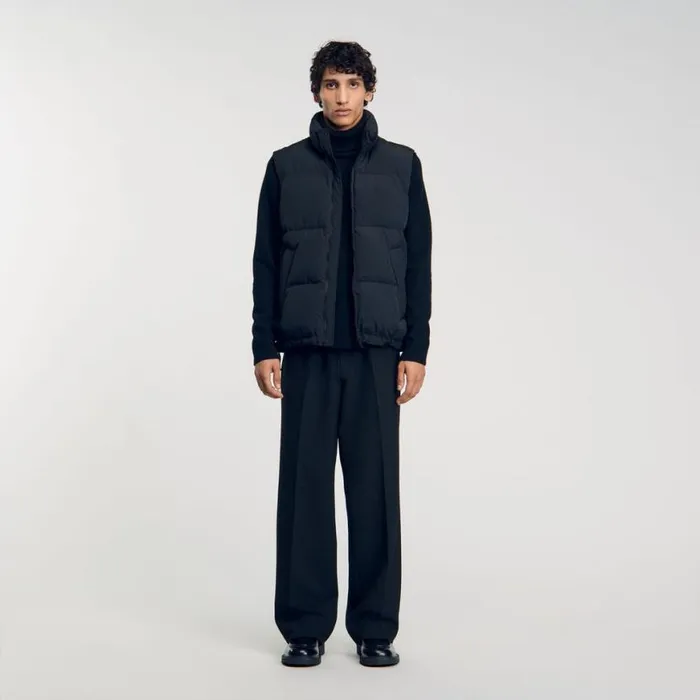 Men Jackets SANDRO Sleeveless Down Jacket Black