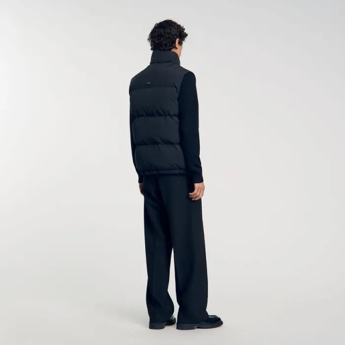Men Jackets SANDRO Sleeveless Down Jacket Black