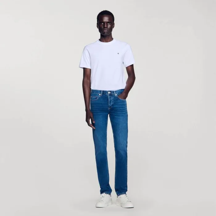 Men Jeans SANDRO Washed Jeans 8211 Slim Cut Blue Vintage 8211 Denim