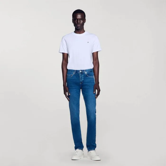 Men Jeans SANDRO Washed Jeans 8211 Slim Cut Blue Vintage 8211 Denim