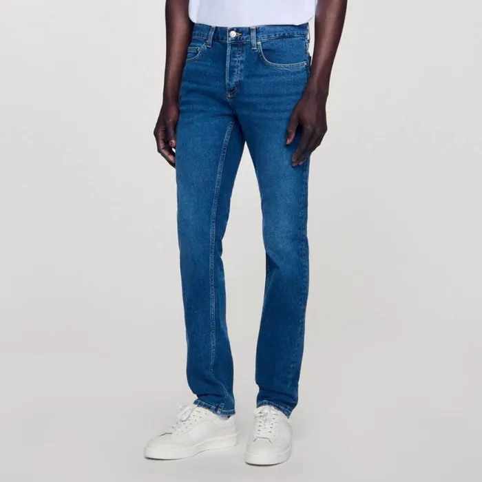 Men Jeans SANDRO Washed Jeans 8211 Slim Cut Blue Vintage 8211 Denim