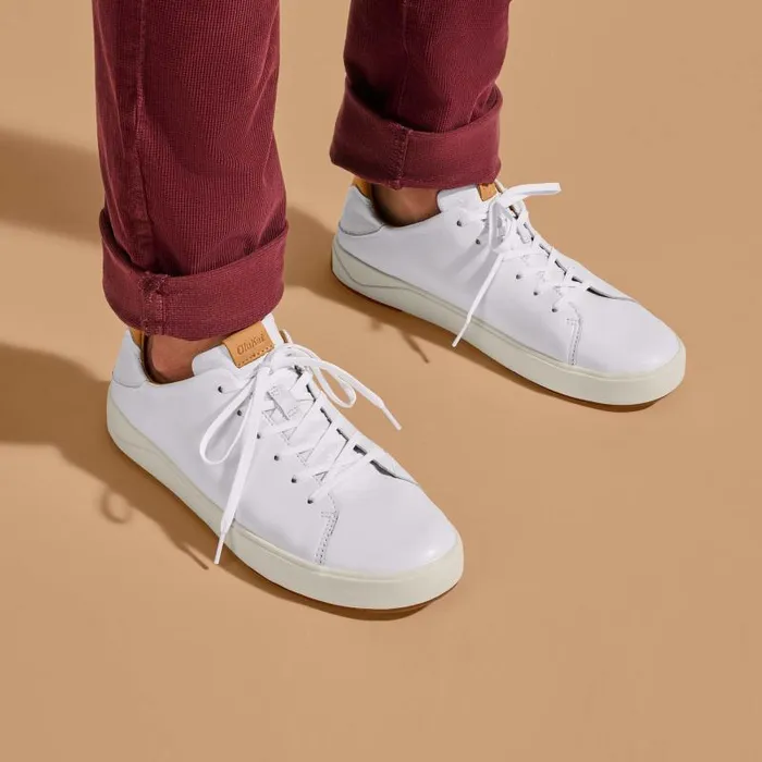 Men Laeahi L Ili Mens Waterproof Leather Sneakers Bright White Olukai Leather Men Laeahi L Ili Mens Waterproof Leather Sneakers Bright White Olukai Leather