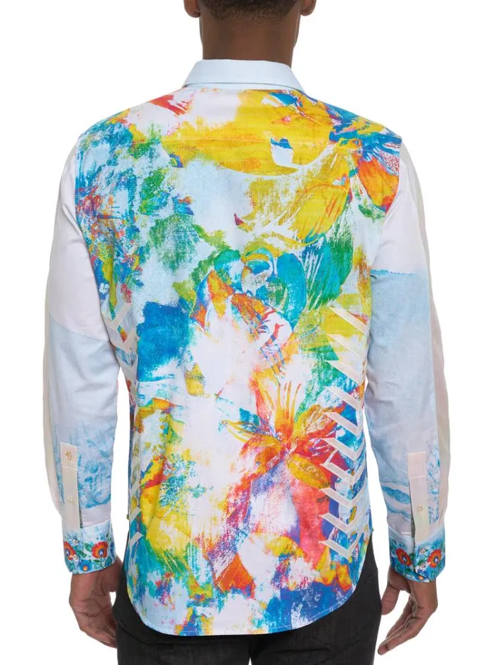Men LIMITED EDITION THE ALPS LONG SLEEVE BUTTON DOWN SHIRT White Robert Graham Button Down Shirts