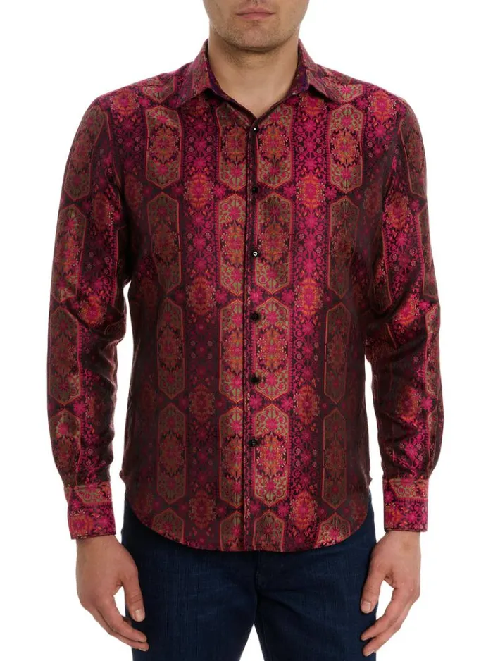Men LIMITED EDITION THE HIGH RENOWN BUTTON DOWN SHIRT Magenta Robert Graham Button Down Shirts