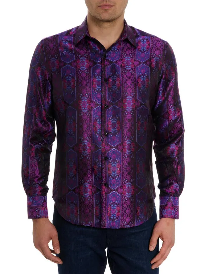 Men LIMITED EDITION THE HIGH RENOWN BUTTON DOWN SHIRT Magenta Robert Graham Button Down Shirts