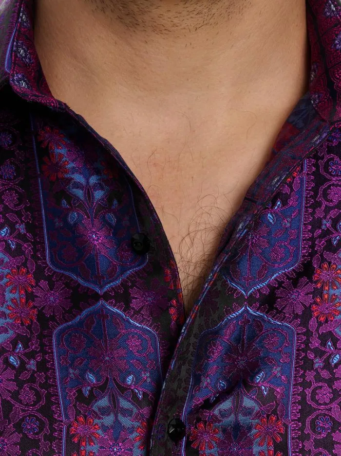 Men LIMITED EDITION THE HIGH RENOWN BUTTON DOWN SHIRT Magenta Robert Graham Button Down Shirts