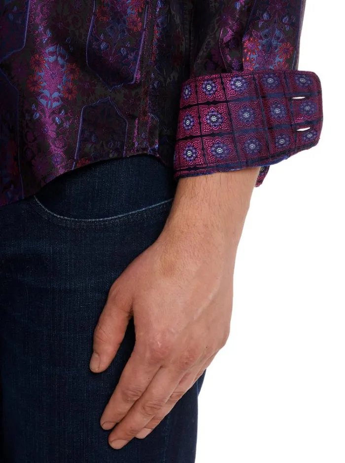Men LIMITED EDITION THE HIGH RENOWN BUTTON DOWN SHIRT Magenta Robert Graham Button Down Shirts
