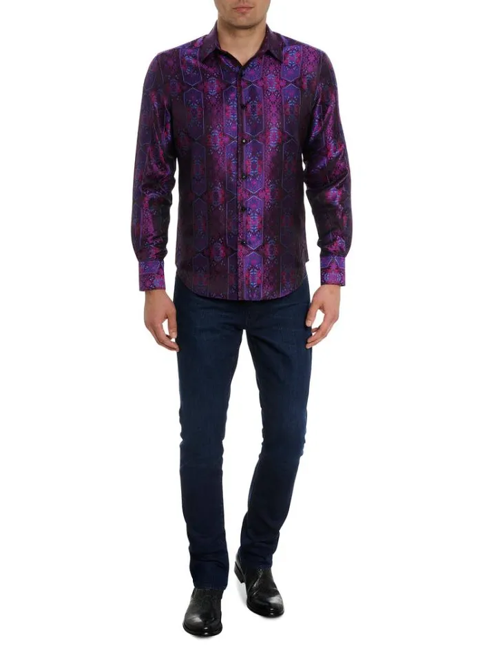 Men LIMITED EDITION THE HIGH RENOWN BUTTON DOWN SHIRT Magenta Robert Graham Button Down Shirts