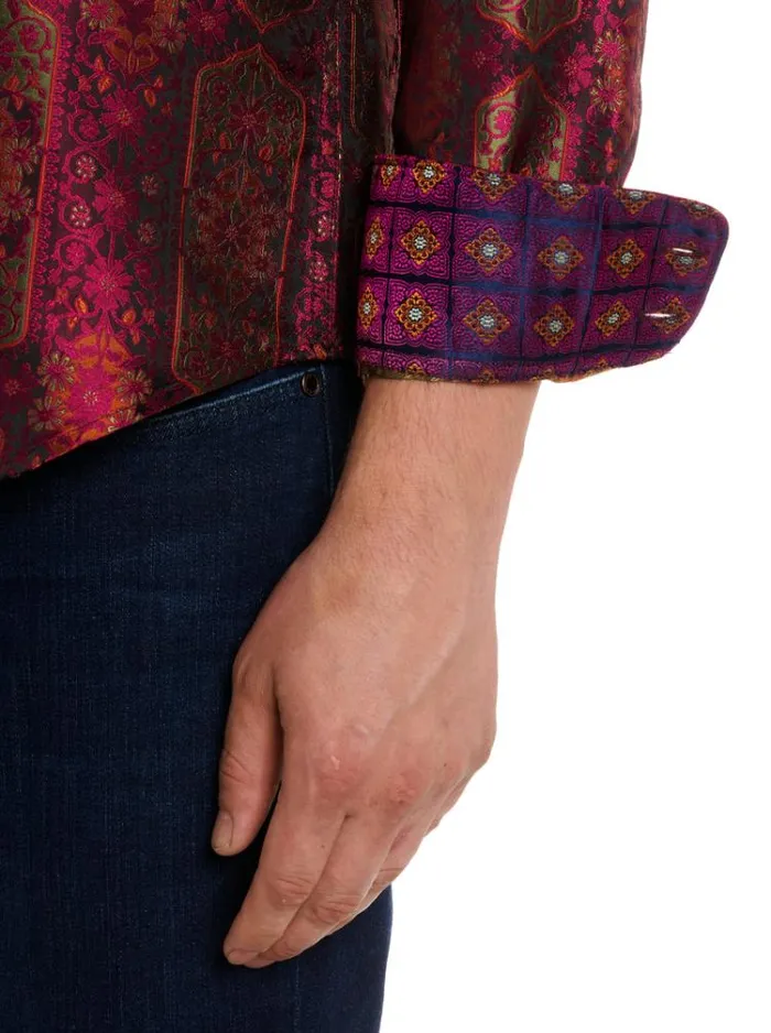 Men LIMITED EDITION THE HIGH RENOWN BUTTON DOWN SHIRT Magenta Robert Graham Button Down Shirts