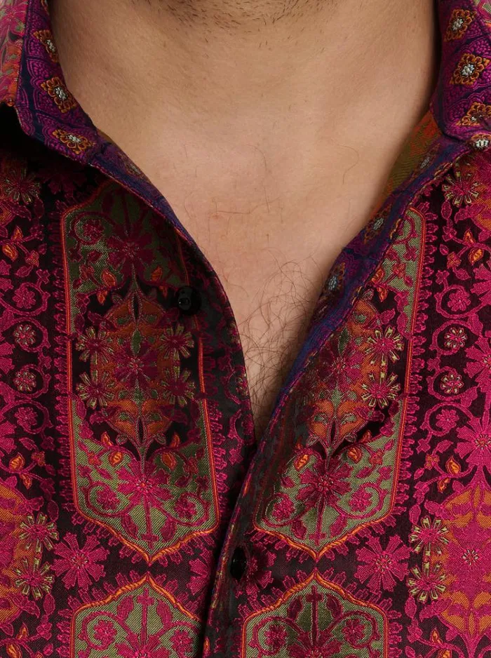 Men LIMITED EDITION THE HIGH RENOWN BUTTON DOWN SHIRT Magenta Robert Graham Button Down Shirts