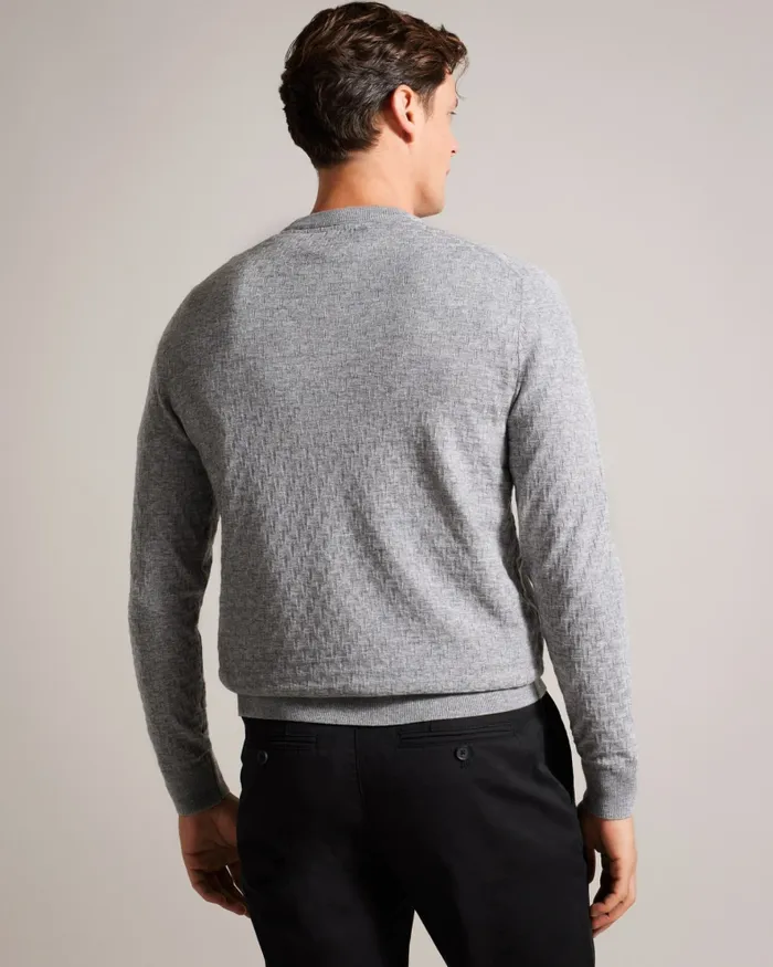 Men LOUNG 8211 Long Sleeve T Knit Jumper Greymarl Ted Baker Jumpers and Knitwear Men LOUNG 8211 Long Sleeve T Knit Jumper Greymarl Ted Baker Jumpers and Knitwear