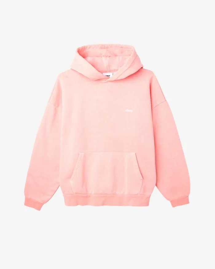 Men LOWERCASE PIGMENT PULLOVER Pigment Shell Pink OBEY Clothing SWEATSHIRTS