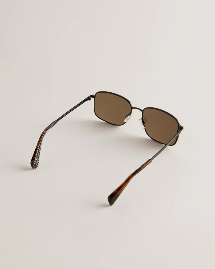 Men MATTIIE 8211 Rectangle Stainless Steel Frame Sunglasses Black Ted Baker Sunglasses