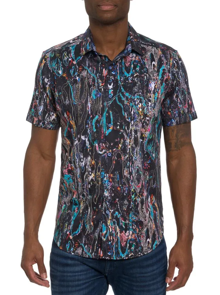 Men MESOSPHERE SHORT SLEEVE BUTTON DOWN SHIRT Multi Robert Graham Button Down Shirts